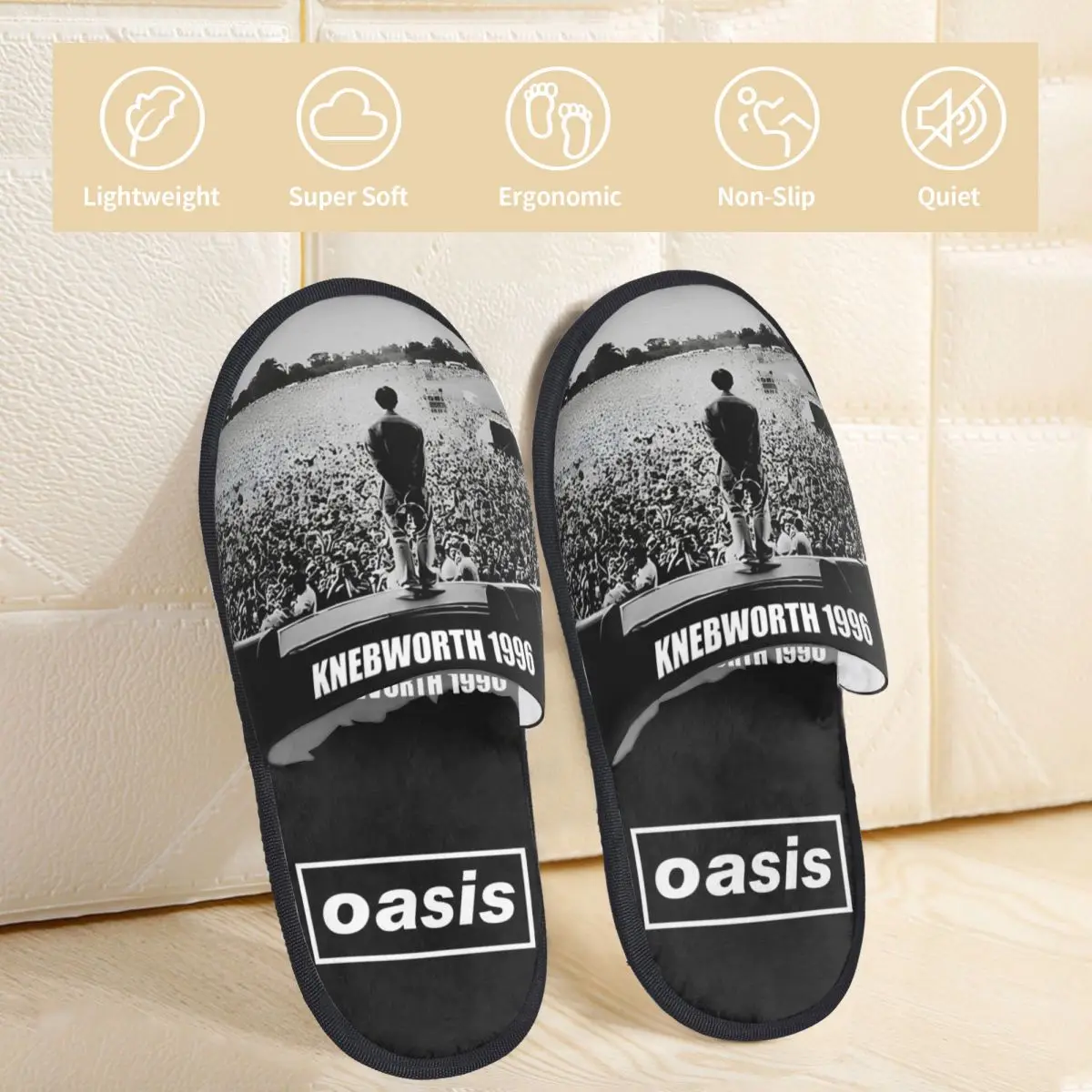 O-Oasi Winter Cotton House Slippers Indoor Band Cozy Household Fur Slippers Slides Non-slip