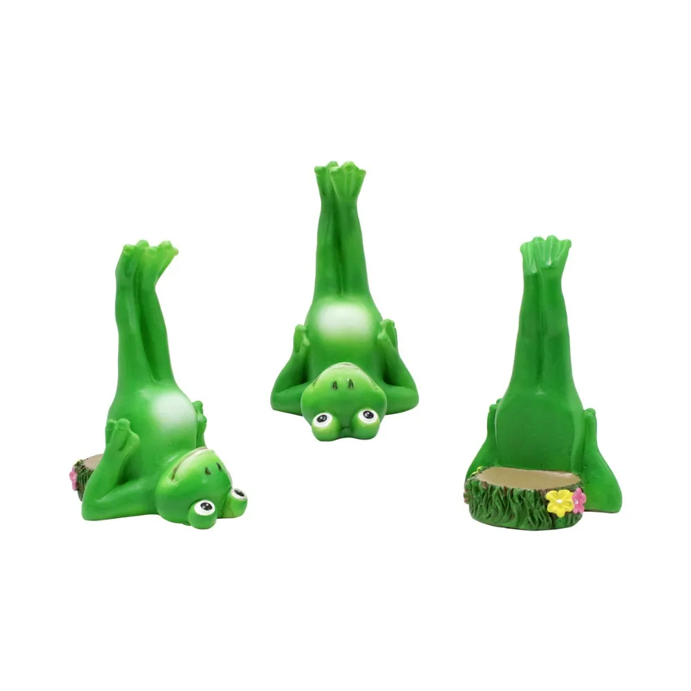 

3Pcs Resin Handstand Frog Planter Pot Feet Miniature Cute Frog Plant Pot Stand Decorative Inverted Animal Ornaments