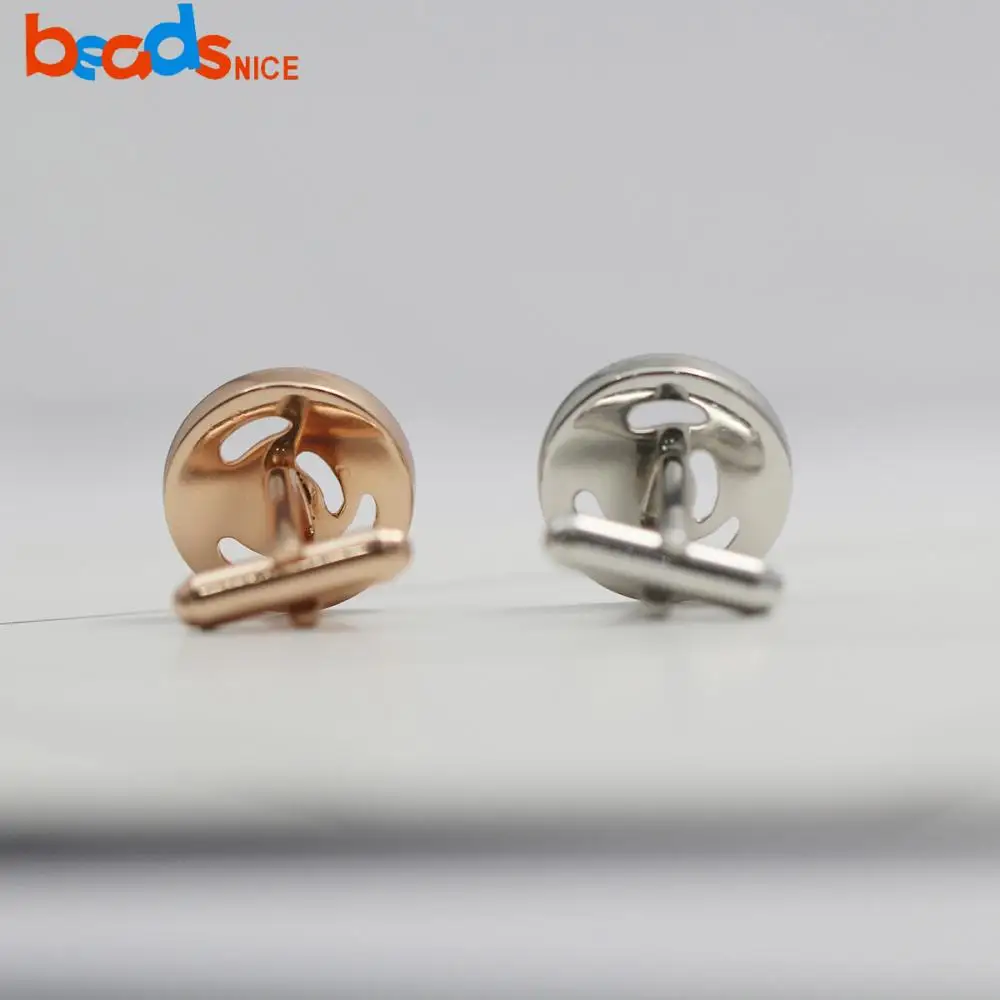 Beadsnice 2pcs Sterling Silver Round Cufflinks Base for Men's Jewelry Making Cuff Links Blank Tray Party Wedding Gift ID38062