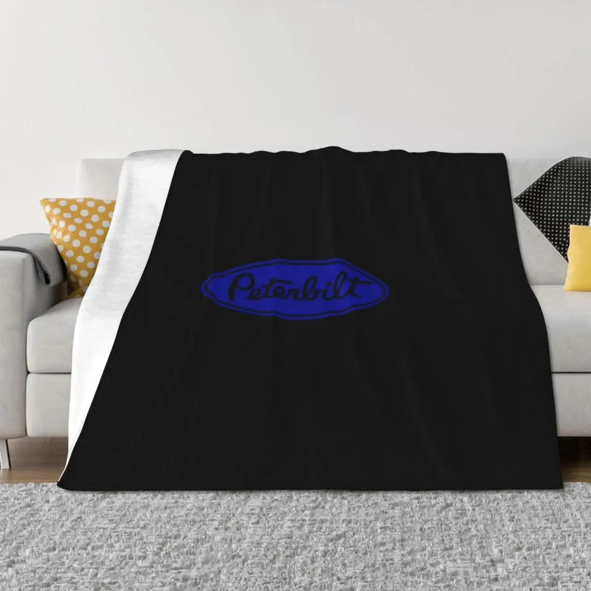 

Peterbilt Truck blue black Throw Blanket For Decorative Sofa Flannel Decorative Beds Soft Plaid Blankets