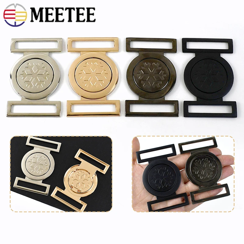 1-5Pcs 40mm Meetee Metal Belt Buckle Women Coat Down Jacket Decorative Clasp Waistband Clothes Snap Hook Hardware Accessories