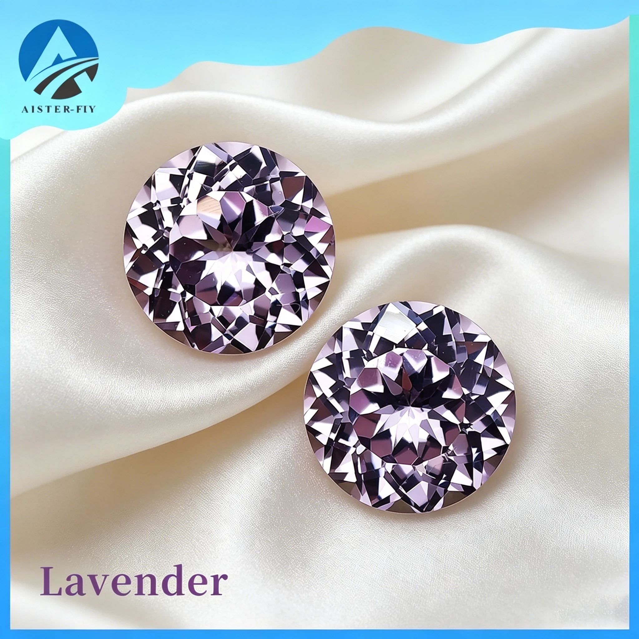 Lavender Purple Color Round Cut YAG Yttrium Aluminium Garnet Gemstone Stones Loose Gemstones for Making Jewelry DIY