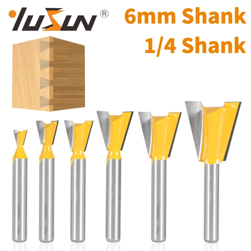 

YUSUN 6MM 6.35MM Shank Dovetail Joint Router Bit 14 Degree Woodworking Milling Cutter For Engraving Bits Face Mill