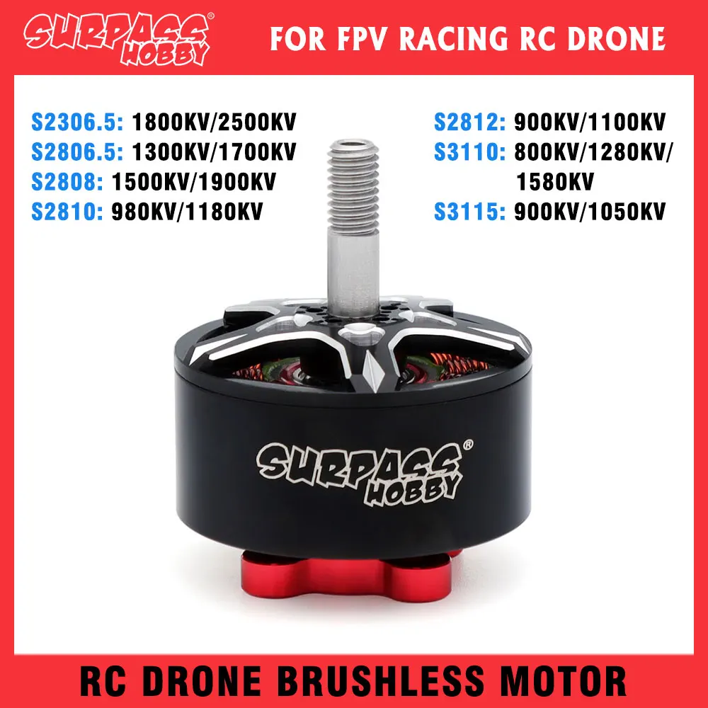 SURPASS HOBBY Brushless Motor 4PCS 4-8S 900-2500KV for FPV Racing RC Airplane