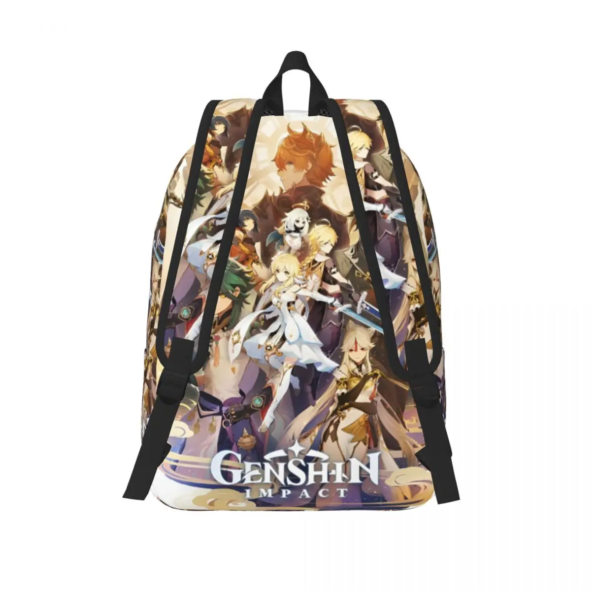 Genshin Impact Charaktere Rucksack Männer Frauen Coole Studenten Arbeit Tagesrucksack Anime Spiel Cartoon Laptop Computer Umhängetasche Outdoor