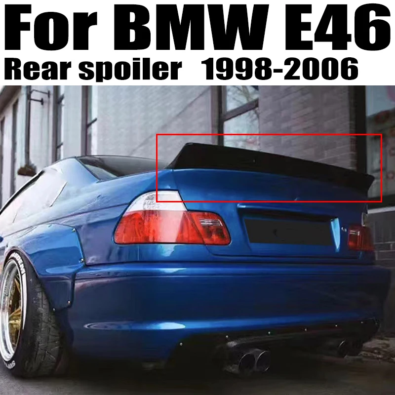 

For BMW 3 M3 Series E46 4Door 1998-2006 Black Rear Trunk Lid Ducktail Lip Wing Spoiler Tuning Body kit Exterior Accessories