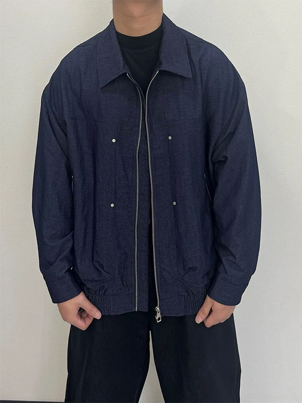 

Мужская куртка TANGZ Studio в американском стиле, повседневная, свободного кроя, с воротником, рабочая одежда, модная, прямого силуэта, из смесового хлопка