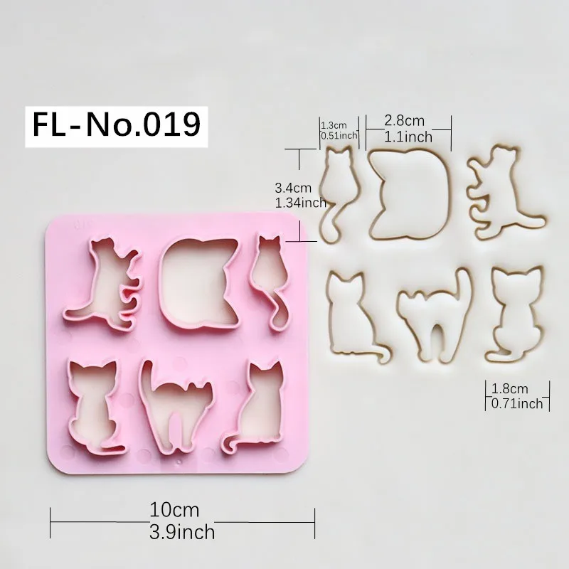 Cat Shape DIY Polymer Clay Jewelry Making Tool - Earrings Cutter Mold Geometric Shapes Clay Mould for Crafting