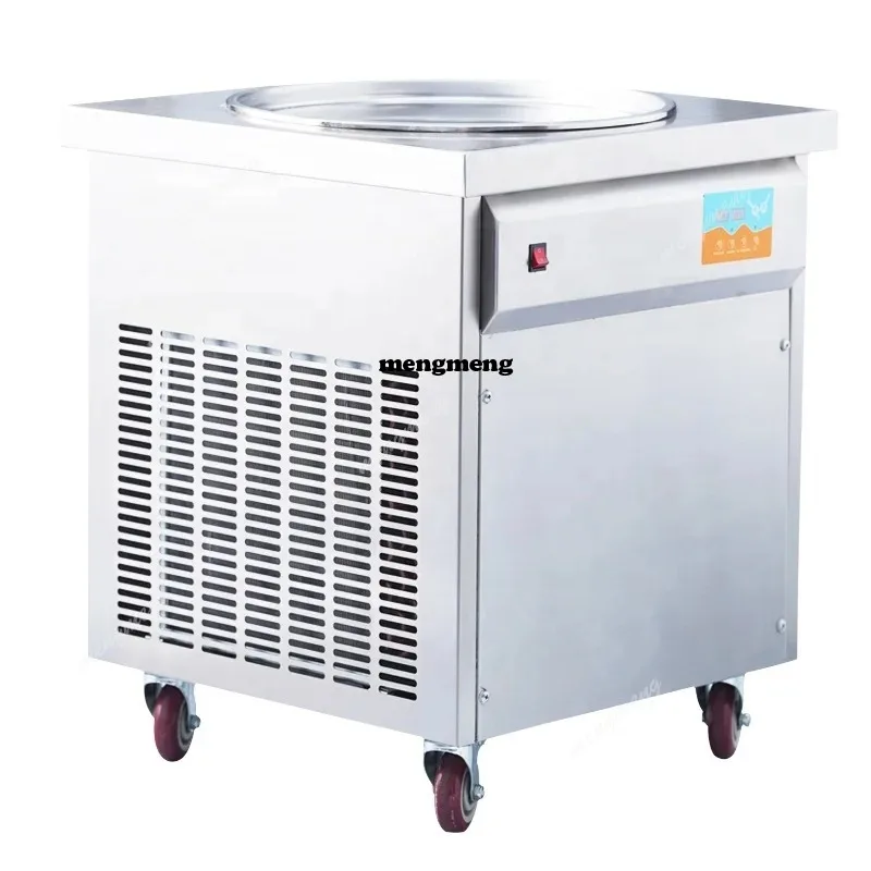 Commercial One Plate Good Quality Rolled Fried Soft Ice Cream Machine With Standard Parts Electric Fried Ice Cream Machine