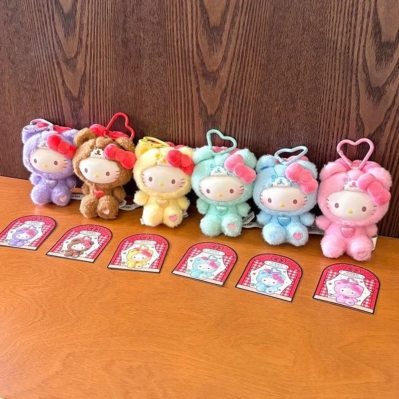 حقيقي جديد Hellokitty تيدي بيجامة سلسلة صندوق أعمى أفخم قلادة المفاتيح الفينيل الشكل لعبة هدية عيد ميلاد للأطفال هالوين #4