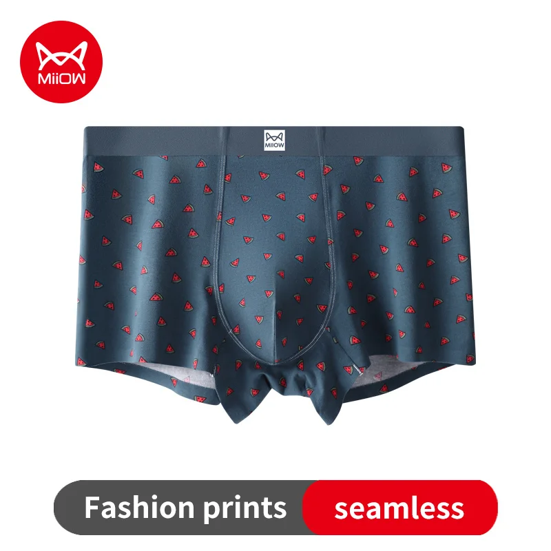 

MiiOW, комплект хлопкового мужского нижнего белья из 3 предметов, антибактериальные мужские трусы с шаговым швом, осенне-зимние мужские трусы-боксеры с забавным принтом