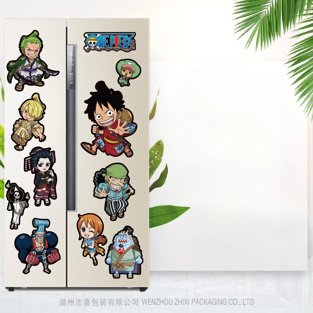 

One Piece Luffy Zoro Sanji Anime Peripheral Magnetic Sticker Cartoon Cute Creative Refrigerator Decoration Sticker Wholesale