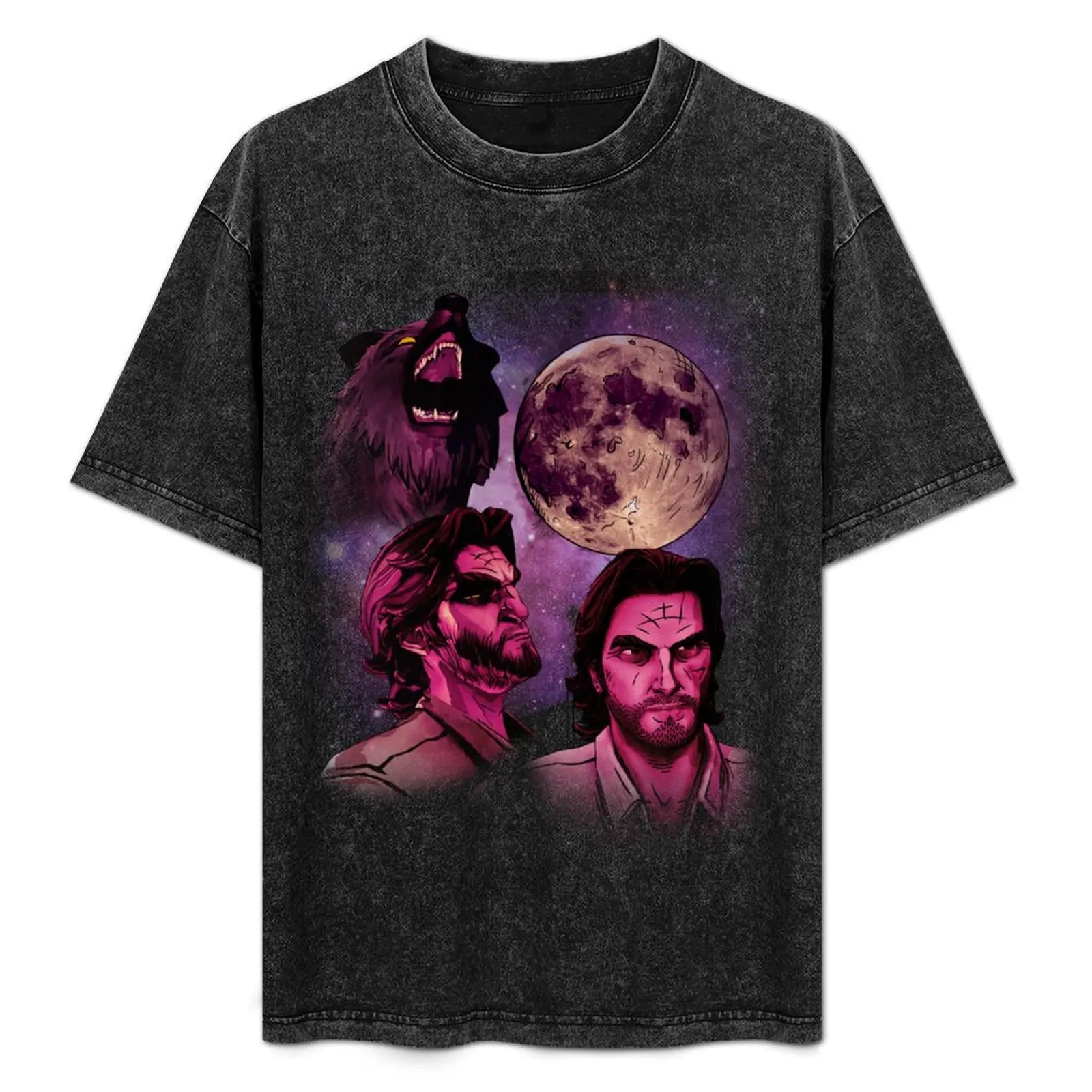 

Three Bigby Wolf Moon T-Shirt Durable Work Wear T-Shirt