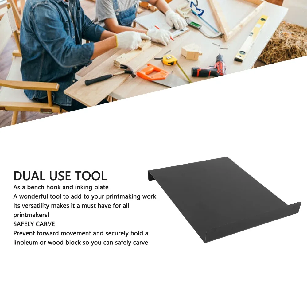 metal-material-printing-plate-flat-surface-hook-equipped-ink-bench-solid-panel-portable-size-craft-workbench-art-creation