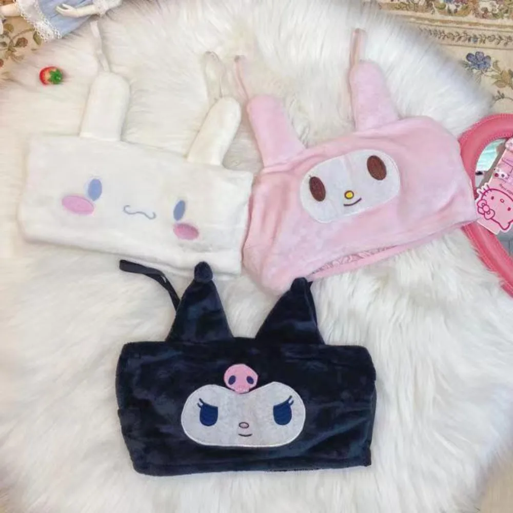 Sanrio Cinnamoroll anime Japanese cute home wear underwear set girl Cosplay cartoon plush pajamas soft suspender tube top gift