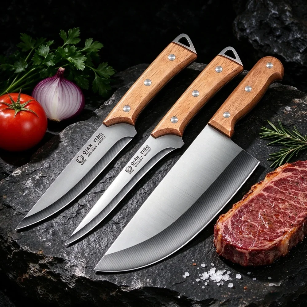 Cuchillo de cocina de alta calidad para cortar frutas, cuchillo de acero inoxidable para deshuesar, cuchillo especial de carnicero, afilado, para carne de res, cerdo, cordero, aves de corral y pescado.
