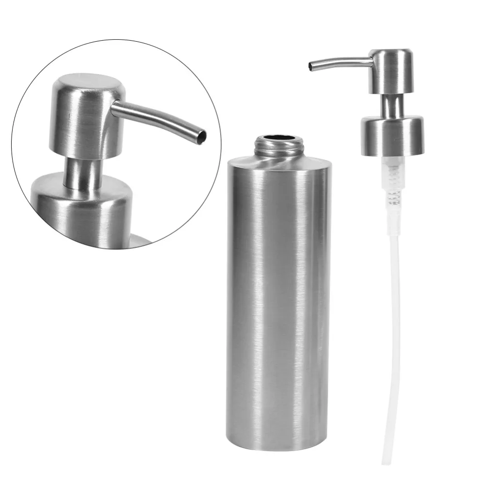 

Stainless Steel Liquid Soap Dispenser Silver 350 ml Capacity Hand Soap Dispenser Brushed Finish Rust Proof Hand Pump Dispenser