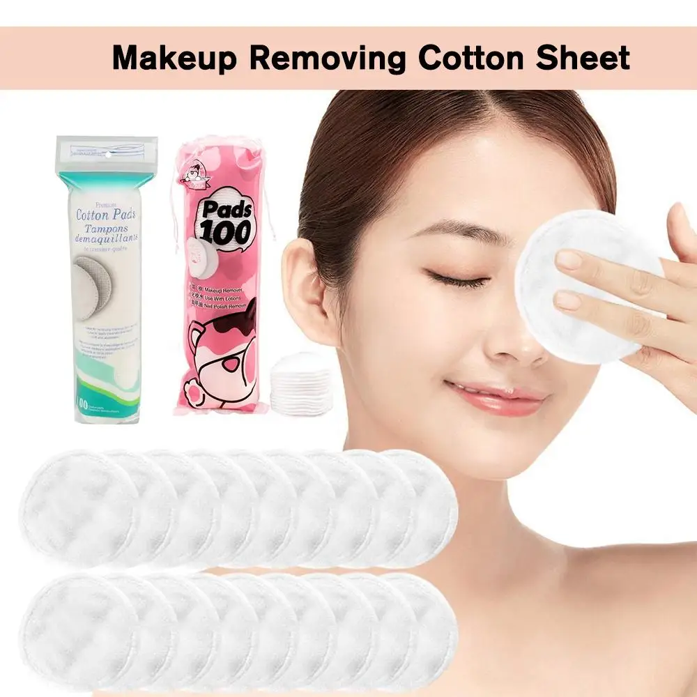 100/200PCS Soft Facial Cotton Pads Double-Sided Textured Makeup Remover Pads Absorbent Daily Cleansing Tools