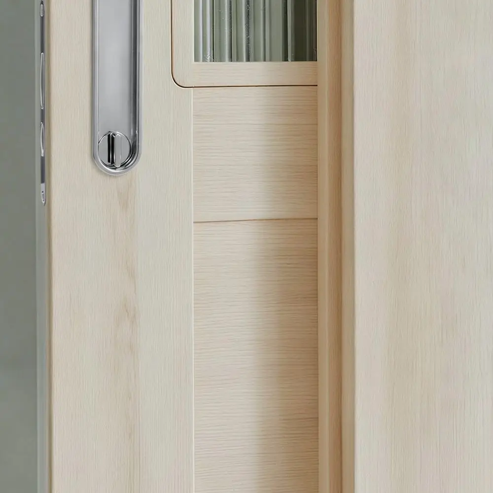 Zinc Alloy Pocket Door Lock Flush Pull Handle Sliding Door Latch Hidden Hardware For Kitchen Bathroom Interior Wood Door