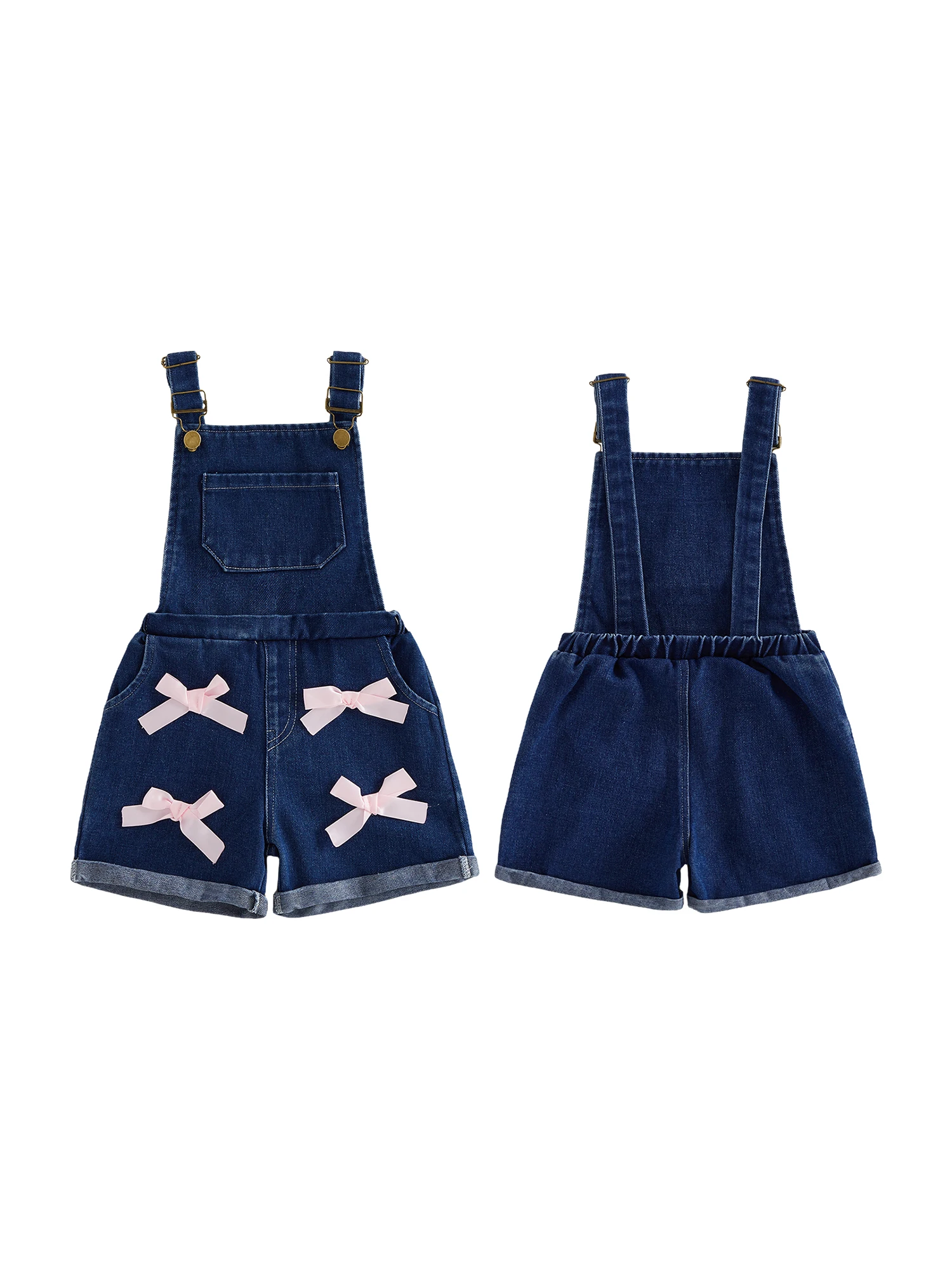 

Синие джинсовые комбинезоны для маленьких мальчиков с регулируемыми лямками и передними карманами, детский комбинезон-шорты для лета