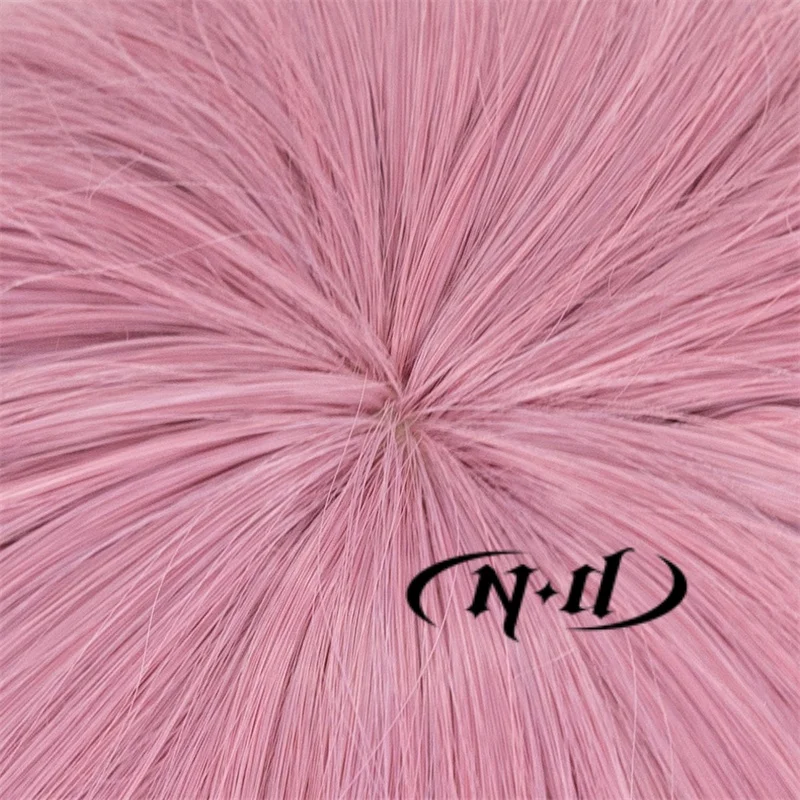 ND Anime Shugo Chara Wigs Hinamori Amu Cosplay Heat Resistant Synthetic Hair Pink Ponytail Wig with Tiger-mouth Hair Clip