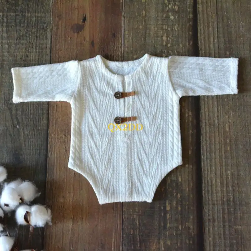 QX2D Comfortable Knitted Romper Baby Photography Props Fashion Photoshooting Outfit