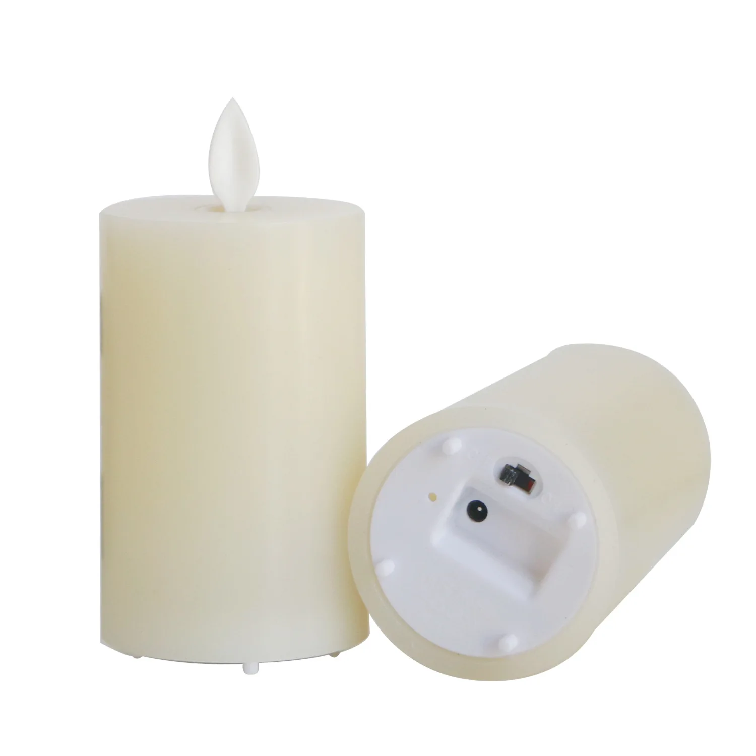 3X DC Rechargeable paraffin Candles Battery Operated Flickering Window Lamp ,Flameless  Long Lasting Real Wax LED Pillar Candle