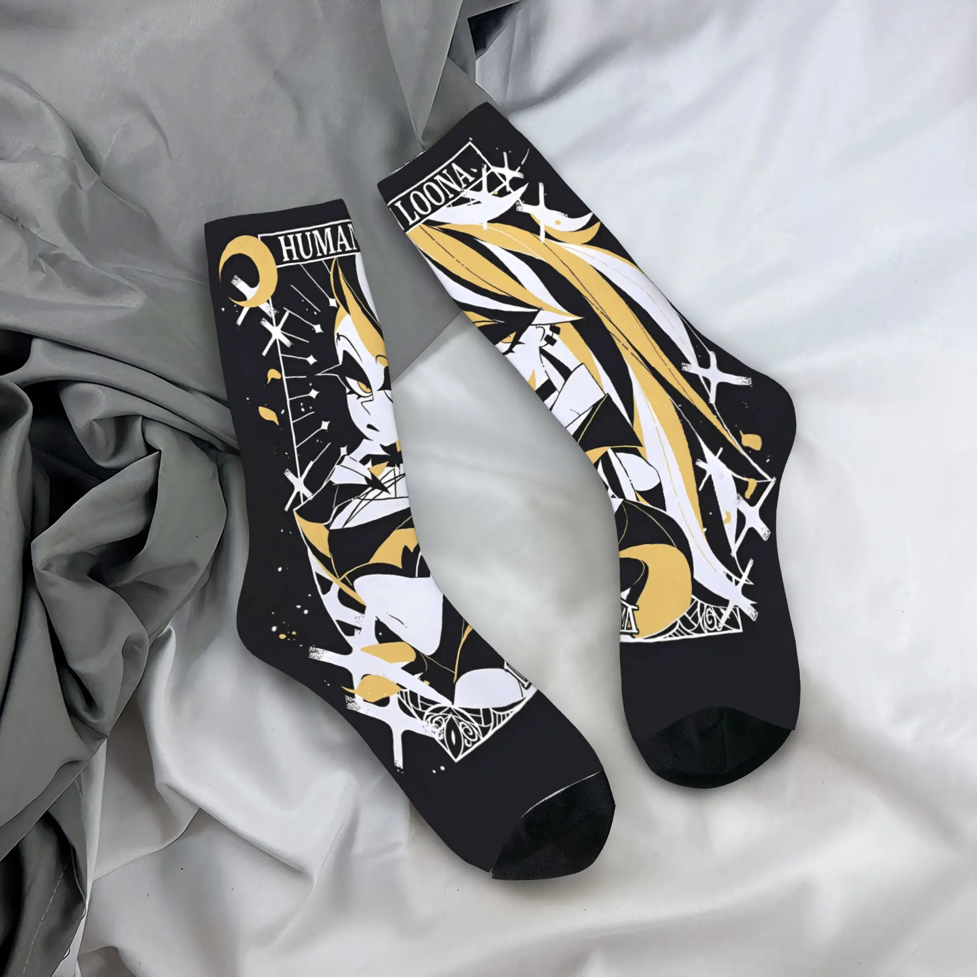 

Носки Helluva Boss Loona, осенние чулки, забавные мужские мягкие дышащие носки, дизайнерские носки для скалолазания, против пота