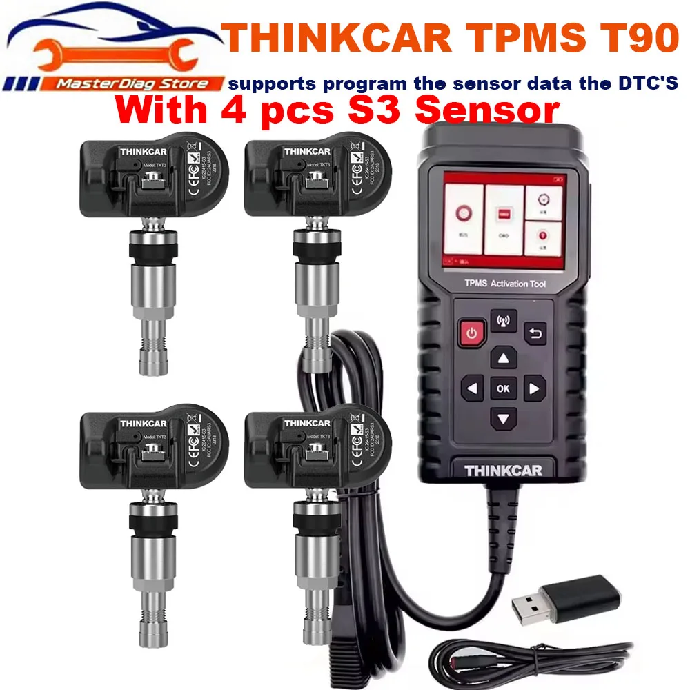 NEW V1.36 ThinkCar TP T90 TPMS Activation Tool OBD2 Car Diagnose Fault Code Programmer Tire Pressure Sensor Tool PK THINKTPMS G2