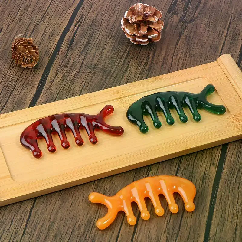 Massage Scalp Comb Hair Brush Massage Comb Scalp Meridian Comb For Stress Relief Resin