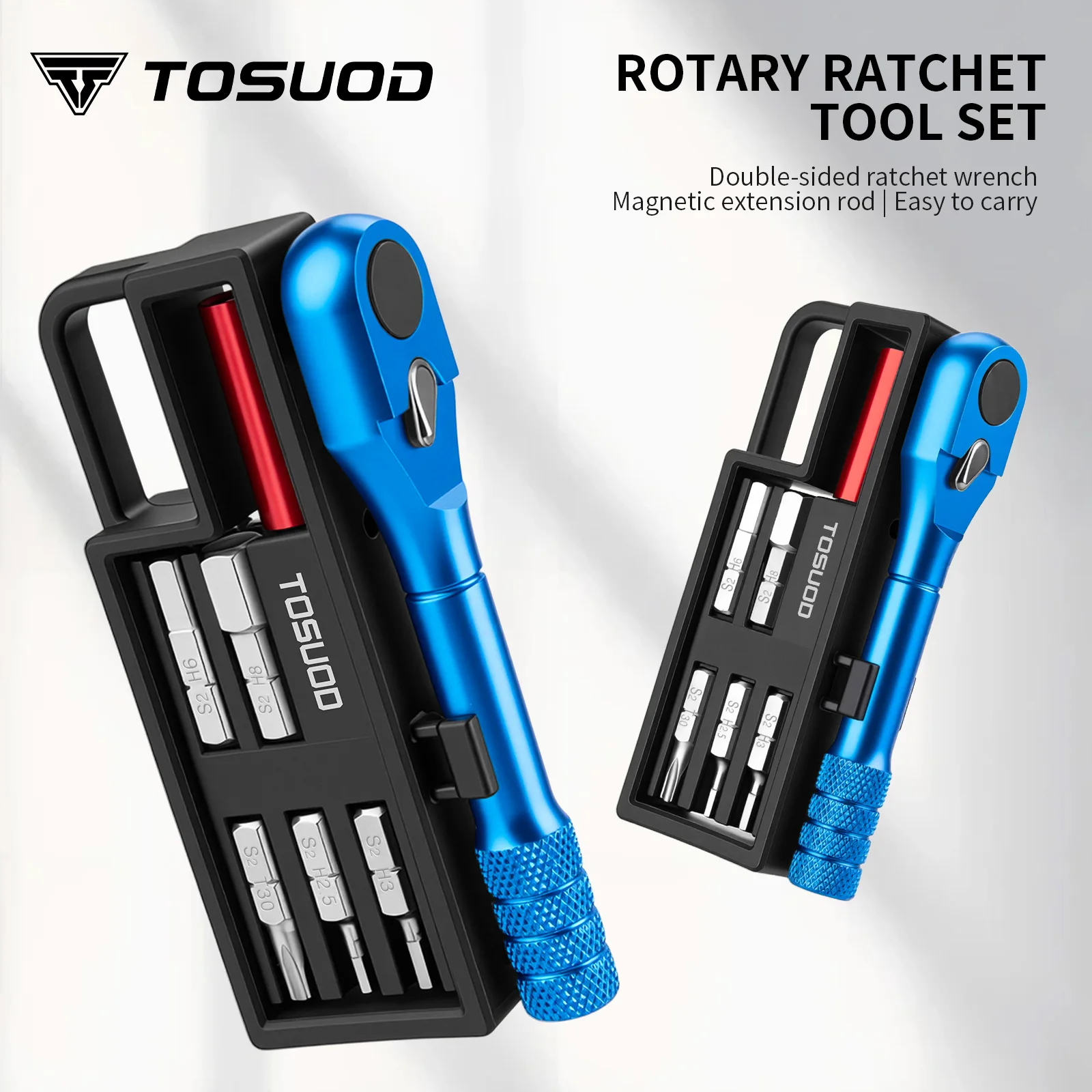 TOSUOD Bicycle Ratchet Wrench, Bidirectional, Quick, Labour-Saving, Multifunctional, Portable Hex Key Repair Tool