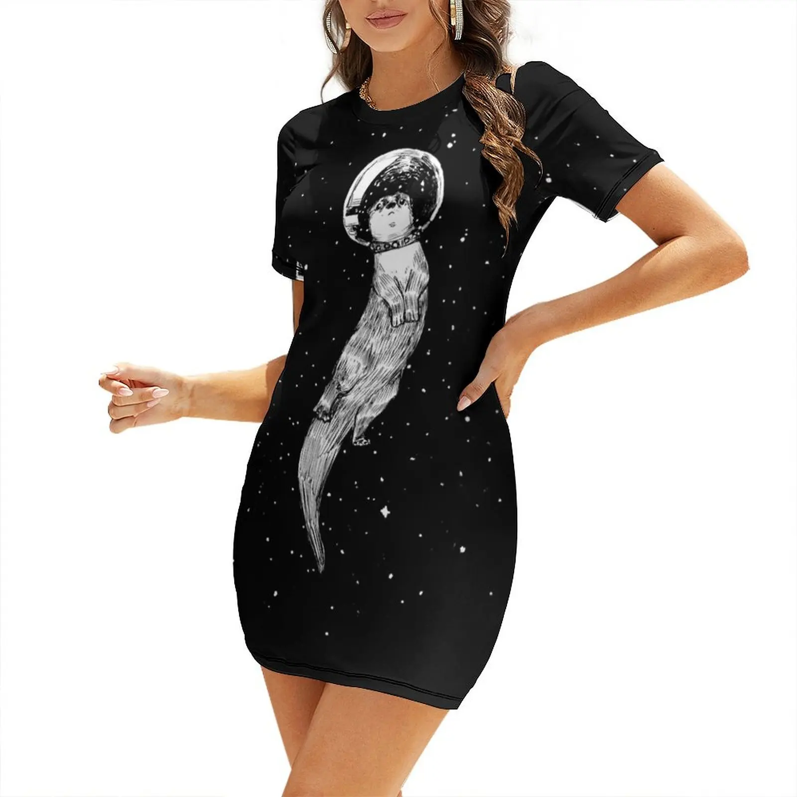 Drifting in Otter Space (best for color) Short Sleeved Dress Beachwear summer women's dress 2025 women party dresses