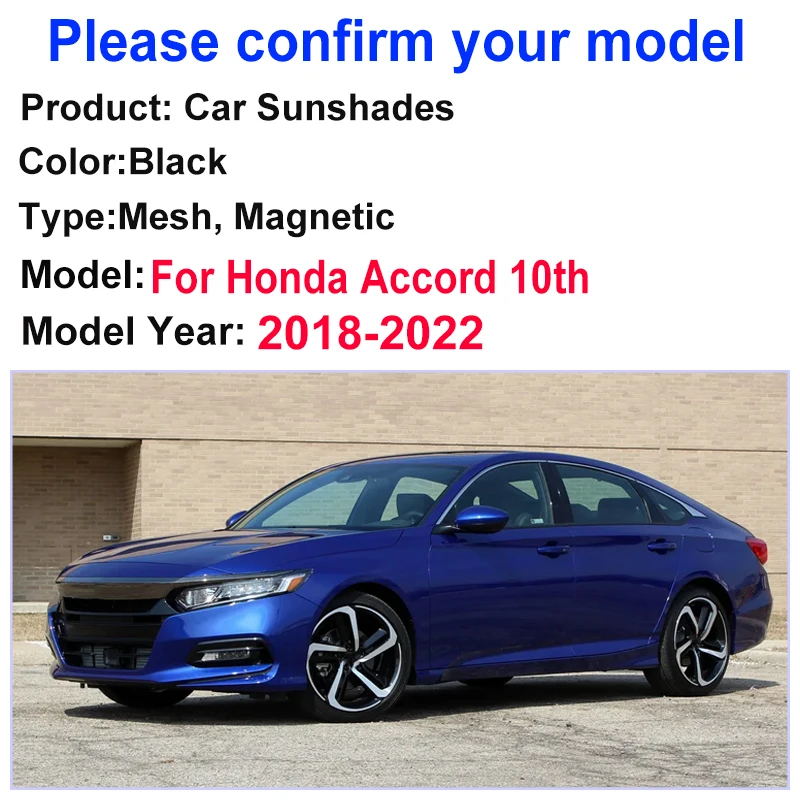 Car Window Sunshades For Honda Accord 10th Accessories 2018-2022 UV Protection Privacy Windshield Frame Curtain Auto Accessories