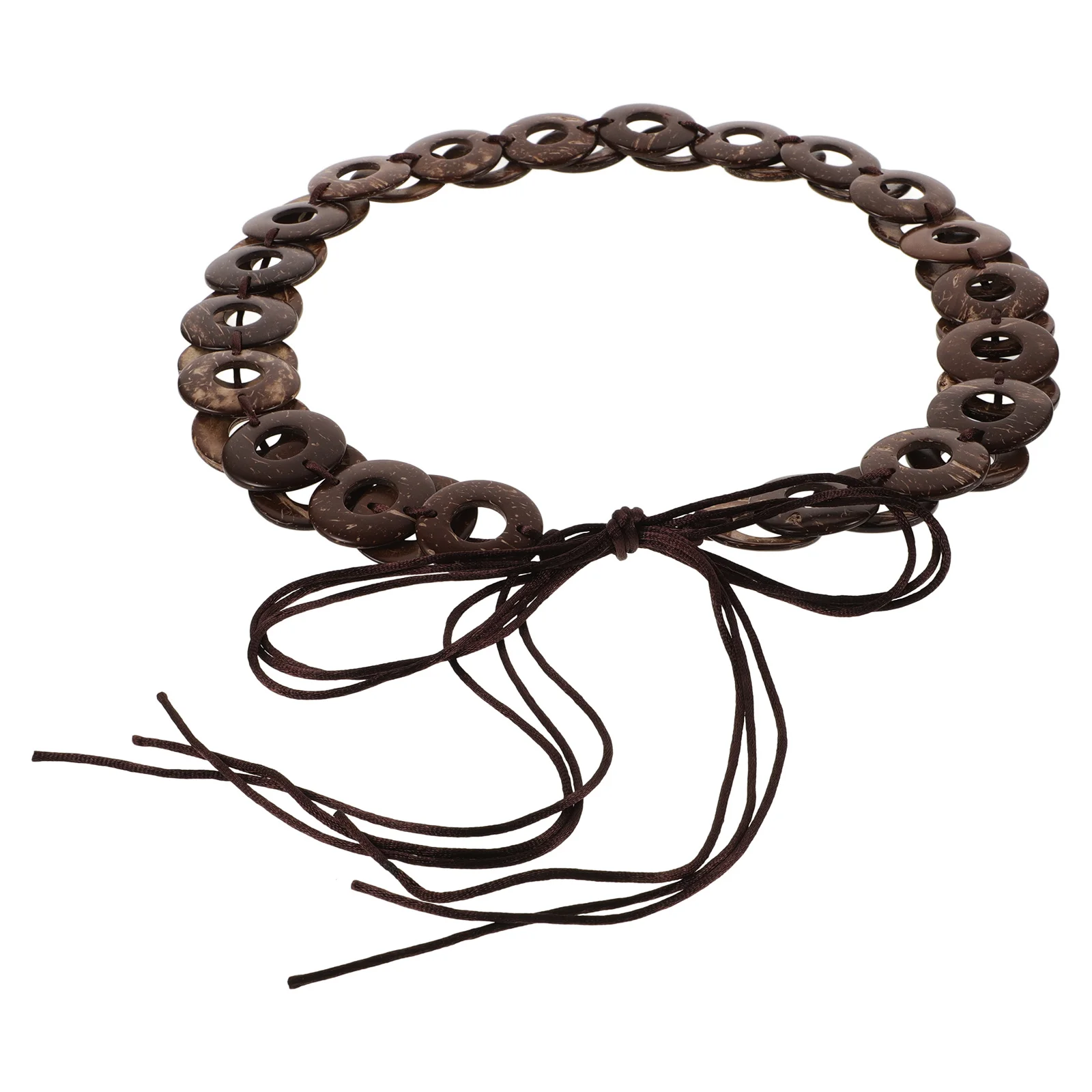 

Coconut Shell Woven Belt Retro Style Adjustable Waistband for Women Brown Handmade Fashion Trendy Dress Belts Vintage