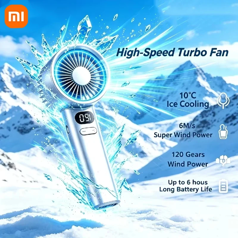 Ultra-Portabler Handventilator, 100-Stufen Windgeschwindigkeitsregelung, USB-Betriebener Mini-Turbolüfter, Hochgeschwindigkeits-Langlebiger Ventilator für den Außenbereich