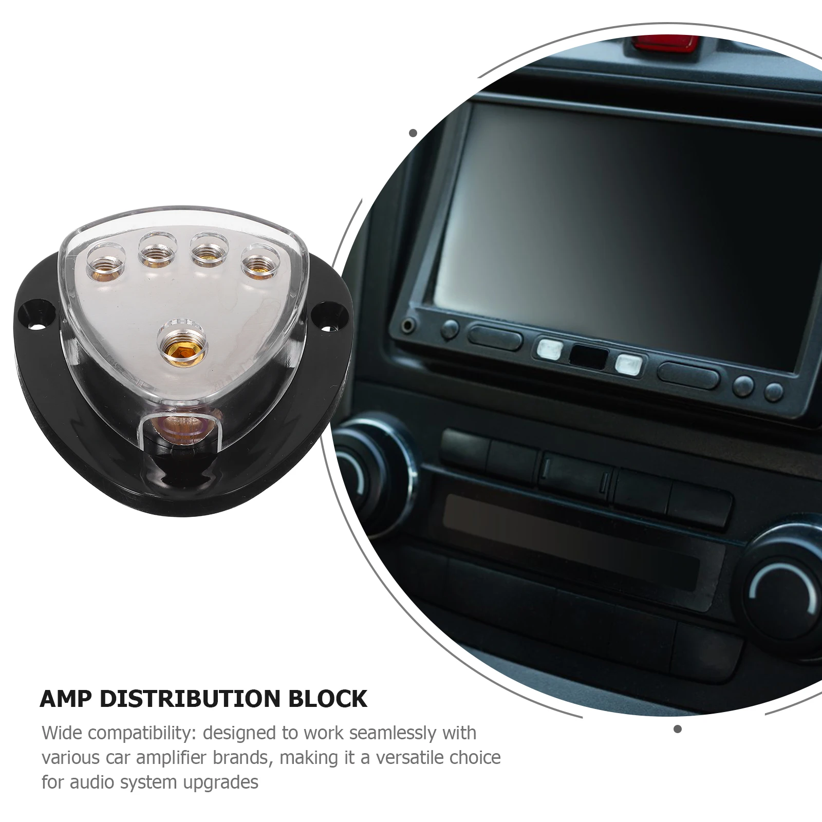 

Amp Distribution Block Vehicle Wire For Car Suv Truck Compact Design Easy Installation Audio Accessories