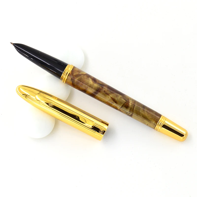 Hero 132 12K Gold Fountain Pen F 0.5mm Nib Ink Pen Design Portable Gold Pen High-end Stationery Business Office Supplies Writing