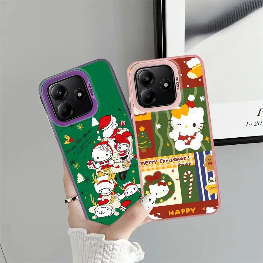 غطاء خلفي لهاتف Xiaomi Redmi Note 9s 11s 12s 14 Pro Plus 13 12 11 10Lite 15 10s Sanrio Hello Kitty Christmas