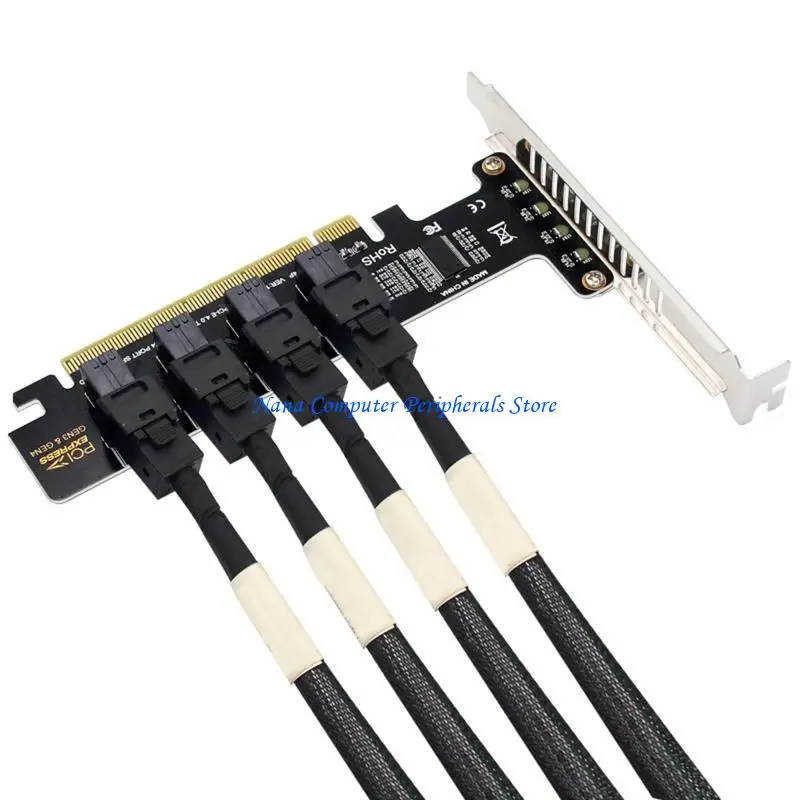 F68C PCIE to U.2 NVME Adapter Card PCIe X16 to 4-Port U.2 NVME Expansion Adaptor
