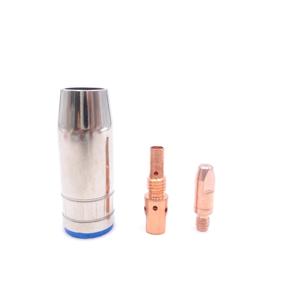 Kits de accesorios para soplete de soldadura MIG BW 25AK, soporte para punta de boquilla, puntas de contacto M6 * 28 (0,8 0,9 1,0 1,2) 12 Uds.