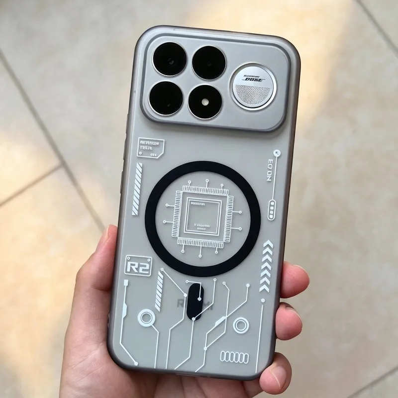 Etui do Poco F9 F8 Ultra Pro, stylowe, magnetyczne, matowe, o wrażeniu skóry, z TPU i silikonu, odporne na wstrząsy, kompatybilne z MagSafe. — zdjęcie produktu 5