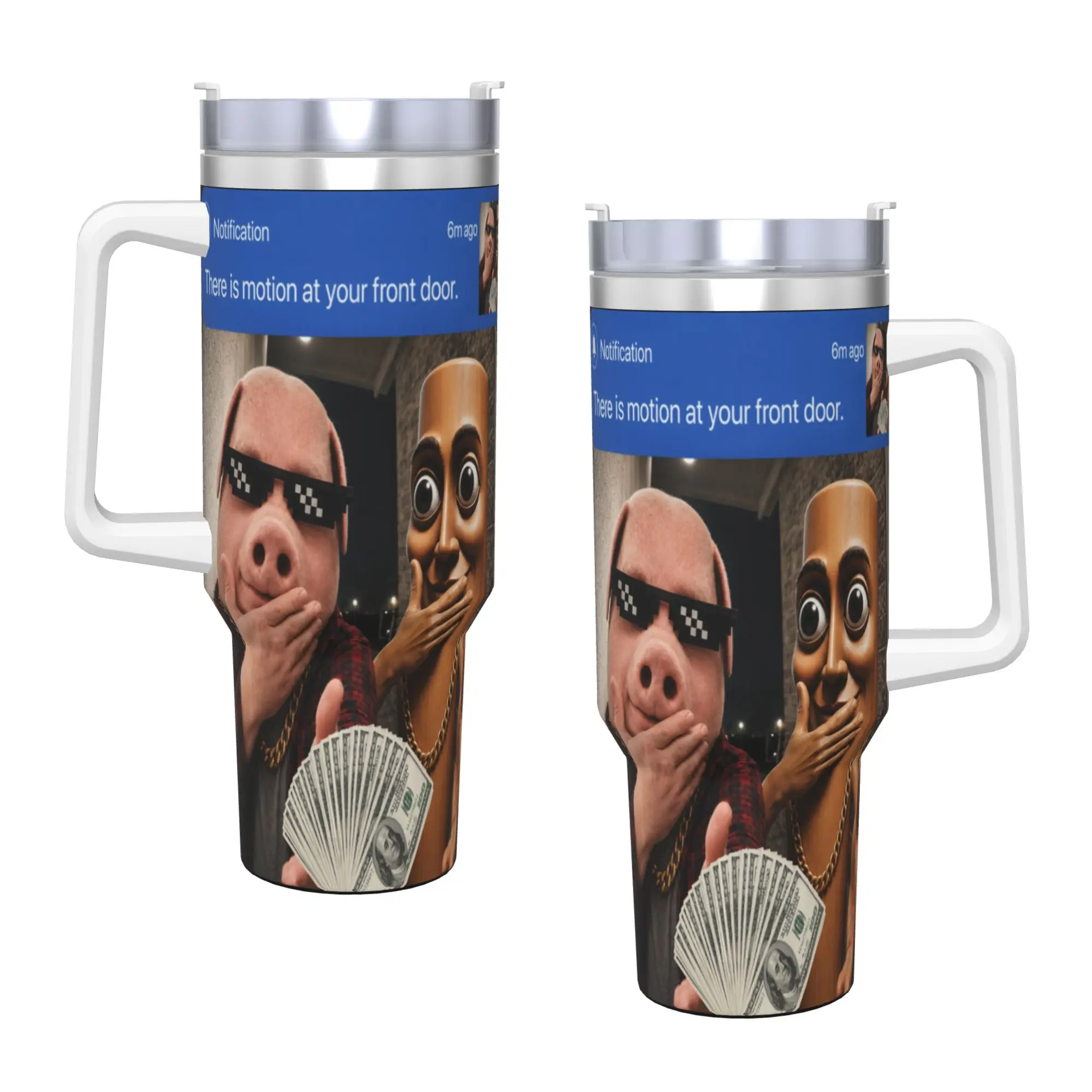 John Pork And Tung Sahur Motion Scuba Stainless Steel Tumbler  Travel Mugs Cup Thermal Cups Leakproof Milk Tea Water Bottle