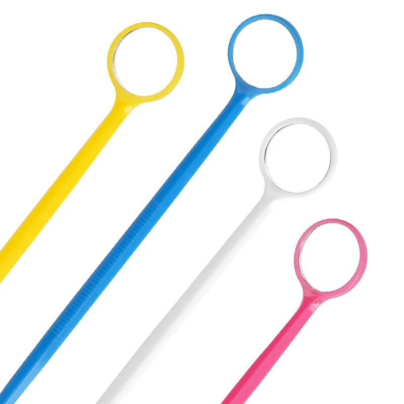 10pcs Dental Mouth Mirror Set with Handle Oral Exam Reflector Surface Teeth Whitening Instrument for Hygiene Check
