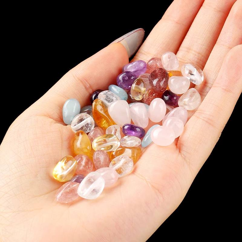 JD Natural Polished Freeform Tumbled Quartz Crystal Loose Spacer Beads Fashion Accessories for DIY Bracelet Jewelry Making