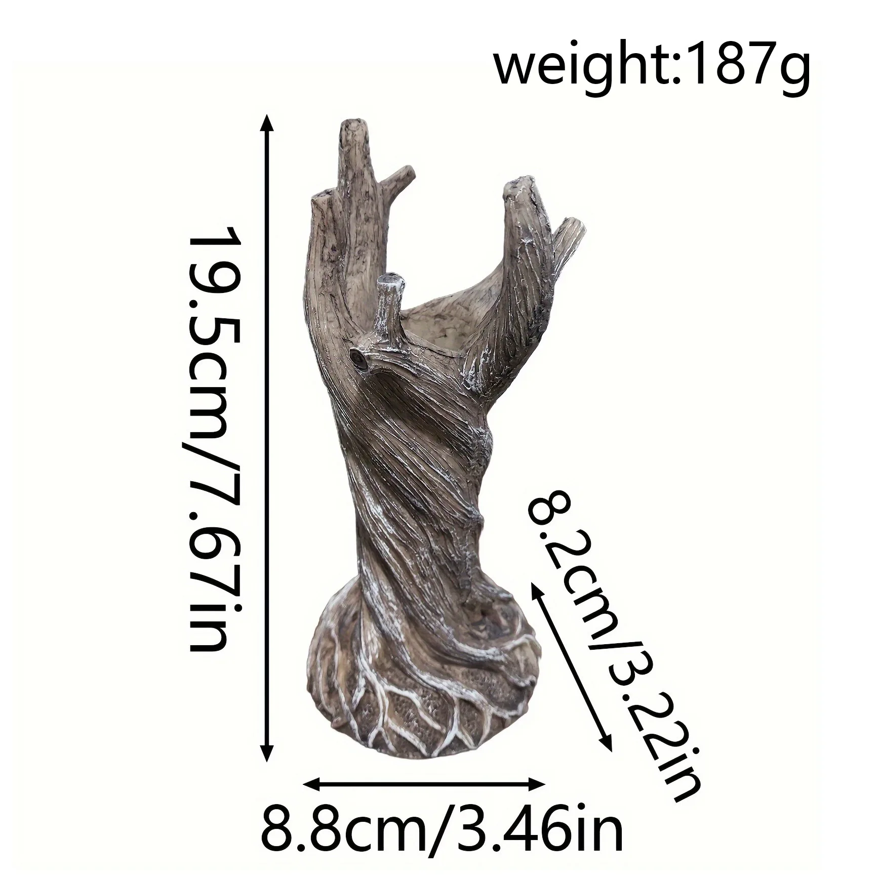 1pc Modern Resin Tree Trunk Flower Vase, Contemporary Tabletop Decorative Sculpture with Hollow Branches Toys Gifes Display