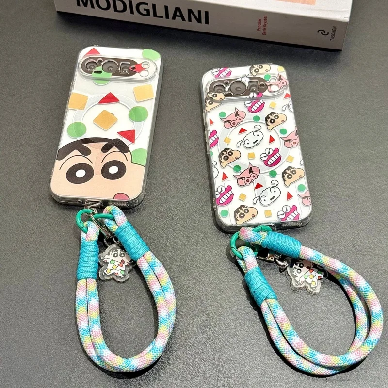 Crayon shin-chan capa de telefone para google pixel 9 10 pro xl 10proxl 9pro shinchenohara shiro titular magsafe capa magnética casos