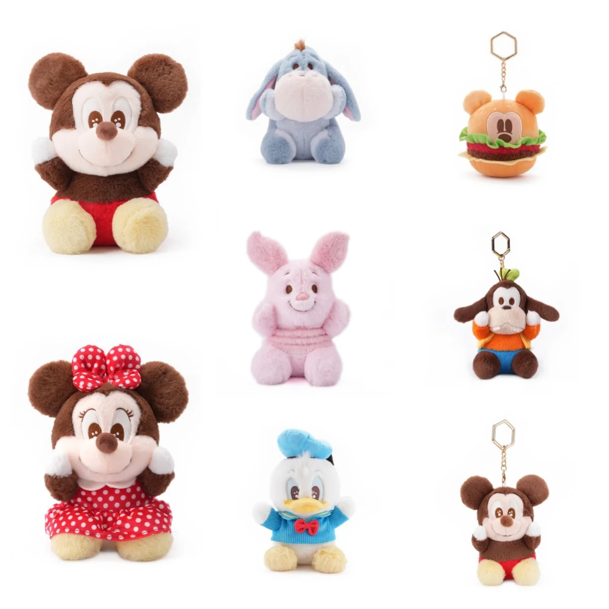 Classic Anime Genuine Micky Mouse Winne Donald Duck Plush Dolls Keychains Small Pendant Bag Hangings Christmas Birthday Gifts