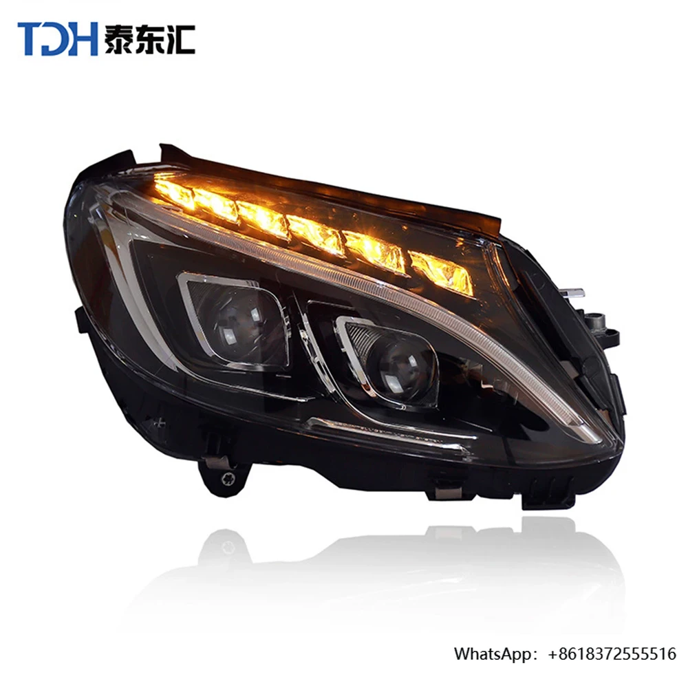 

High Quality 100W Car Lights for 15-21 W205 Headlight Modified Double Lens High Lamp Assembly 6000k Color