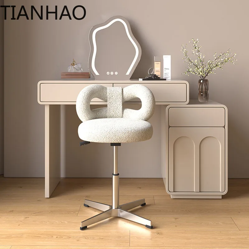 Luxury Makeup Chair Liftable Swivel Backrest Furniture Dressing Stool Bedroom Girls Dressing Table Chair Manicure Makeup Stools