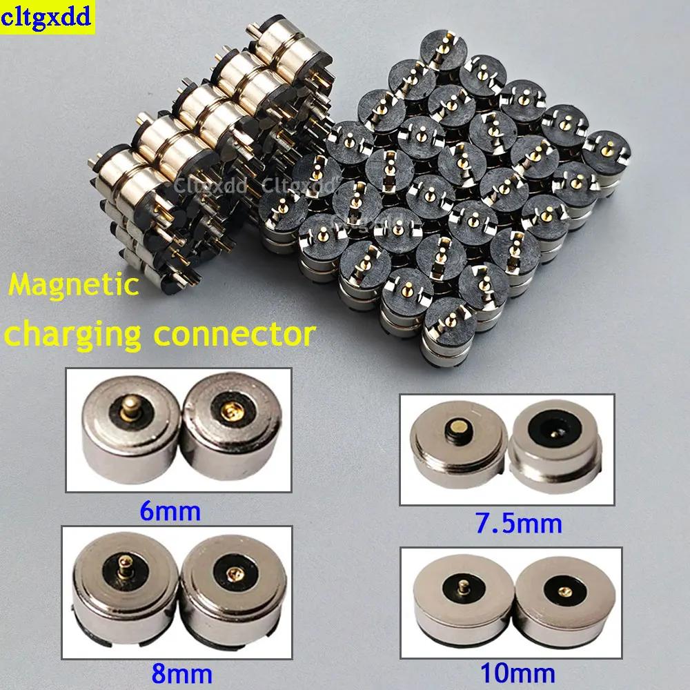 Cltgxdd 1Set Circular 2Pin Magnetic Spring Charger Connector Male and Female Probes DC Charging Magnetic Connector Plug